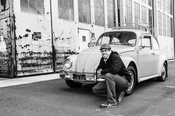 Owner, Eric Shoemaker, and his 1967 VW Beetle.